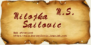 Milojka Sailović vizit kartica